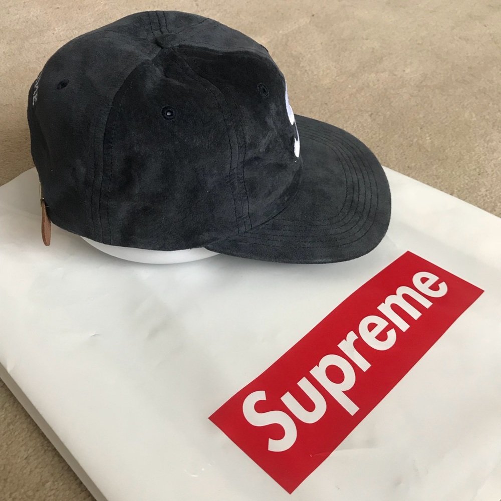 🚫SOLD! SUPREME BLUE STRAPBACK SUEDE S LOGO 6 CAP - Picture 3 of 7